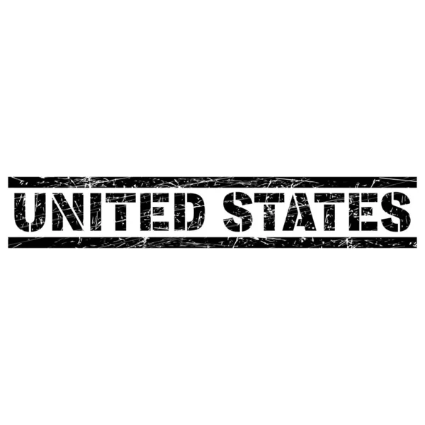 Ein Text Vereinigte Staaten Zwischen Zwei Schwarzen Linien Vor Grauem — Stockvektor