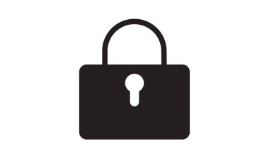 Beyaz arkaplandaki asma kilit simgesinin vektör çizimi