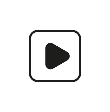Beyaz arkaplanda izole edilmiş bir video oynatma simgesinin vektör çizimi