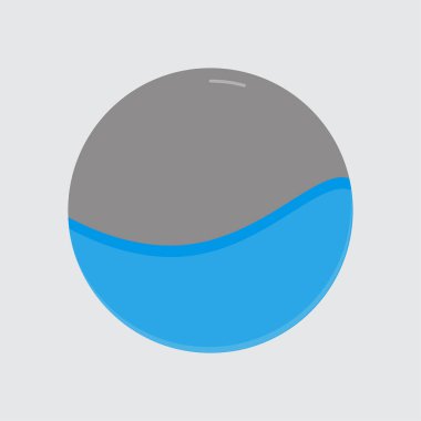 Gri ve mavi renkli yuvarlak bir logo. Vektör illüstrasyonu.