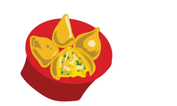 Desain Ilustrasi Makanan Brasil Dengan Nama Coxinha Vektor - Stok Vektor
