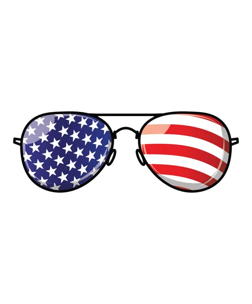 Amerikaanse Vlag Zonnebril Vector Illustratie — Stockvector