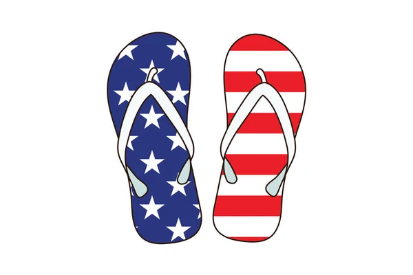Usa Usa Patriotic Flip Flops Vector Illustratie — Stockvector