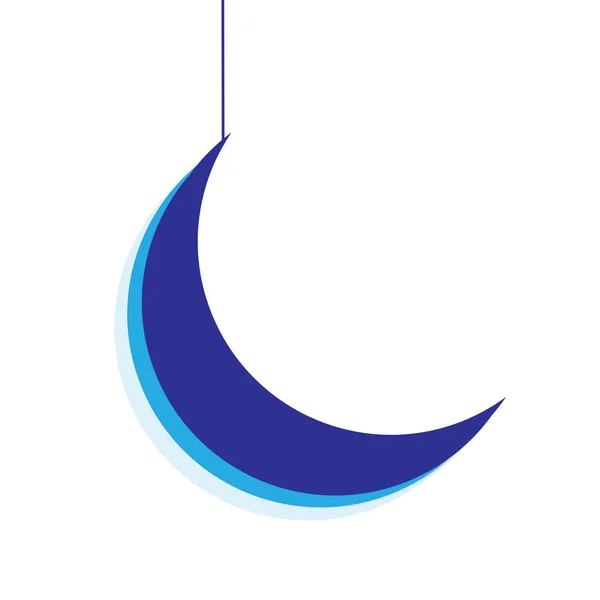 Vector Illustration Blue Crescent White Background — Stock Vector