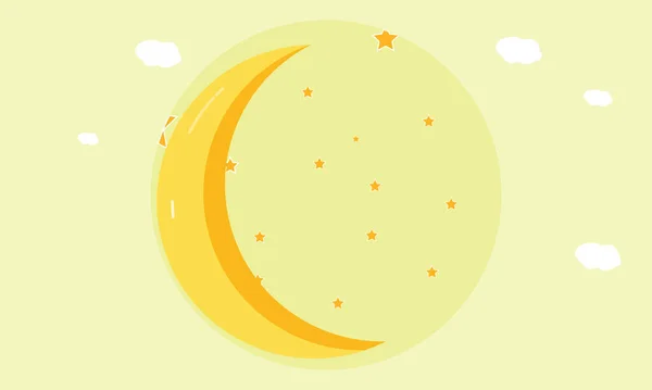 Una Media Luna Amarilla Icono Estrella Ilustración Vectorial — Archivo Imágenes Vectoriales