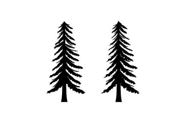 Kozalaklı ağaçlar Siluet, Çam ağacı silueti