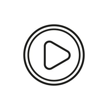 Beyaz arkaplanda izole edilmiş bir video oynatma simgesinin vektör çizimi