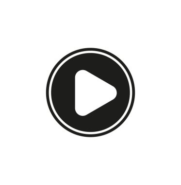 Beyaz arkaplanda izole edilmiş bir video oynatma simgesinin vektör çizimi