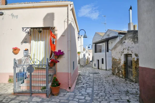 Small Street Old Houses Miglionico Historic Town Province Matera Italy — Stockfoto