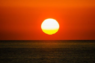 Tenerife Kanarya Adası İspanya 'da Atlantik Okyanusunda Güneş Batıyor
