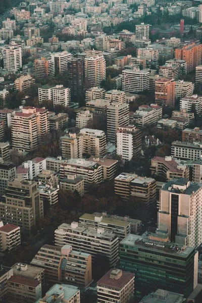 Vertical Aerial Shot Cityscape Santiago — Stock Photo, Image