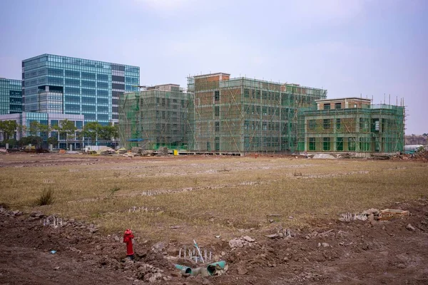 Una Vista Edificios Construcciones Campo Seco —  Fotos de Stock