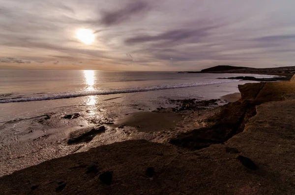 Zachód Słońca Oceanie Atlantyckim Teneryfie Wyspy Kanaryjskie Hiszpania — Zdjęcie stockowe