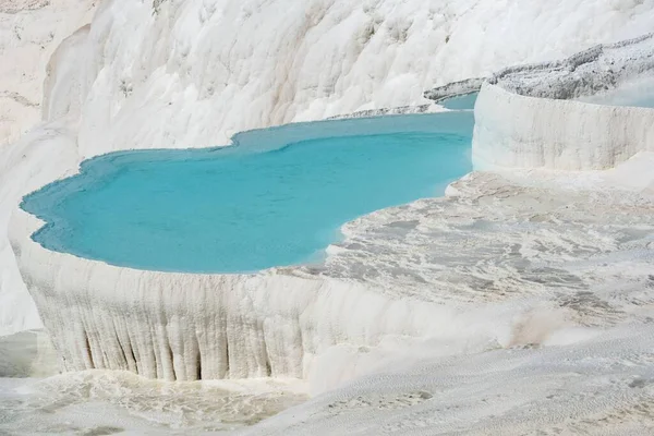 Natural Terraced Travertine Thermal Pools Pamukkale Anatolia Turkey — Stock Photo, Image