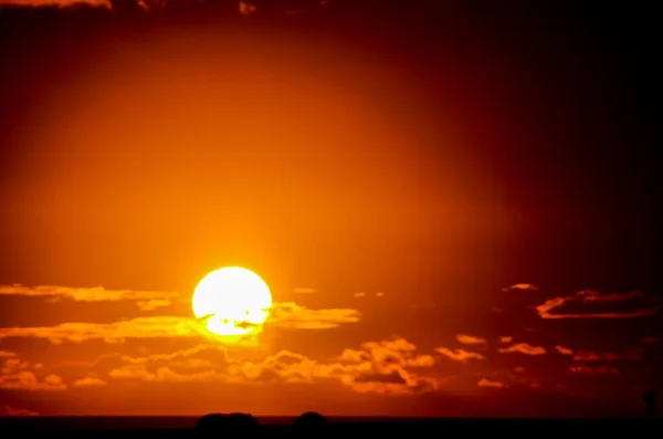 Pôr Sol Oceano Atlântico Tenerife Ilha Canária Espanha — Fotografia de Stock