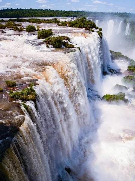 Vertikal Bild Iguacu Vattenfall Brasilien — Stockfoto