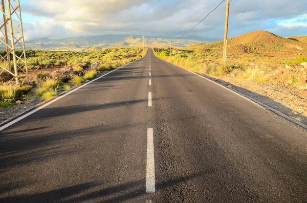 Lonely Road Desierto Tenerife Islas Canarias — Foto de Stock