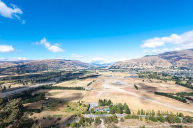 Wanaka, Otago, Güney Adası, Yeni Zelanda 'daki Demir Pist' in hava görüntüsü.