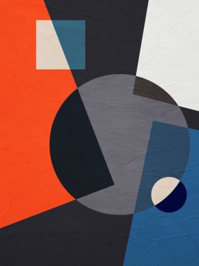 Oturma odası, yatak odası, mutfak ve ofis için mükemmel renklere sahip minimalist geometrik soyut sanat