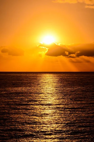 Sun Setting Atlantic Ocean Tenerife Canary Island Spain — Stock Photo, Image