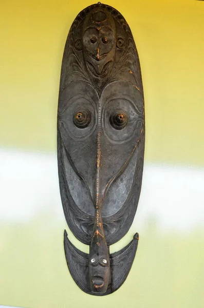 Typisch Houten Gezicht Masker Uit Papoea Nieuw Guinea — Stockfoto