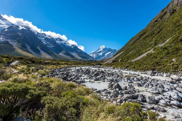 Hooker Valley Pálya Cook Nemzeti Parkban South Island Zéland — Stock Fotó