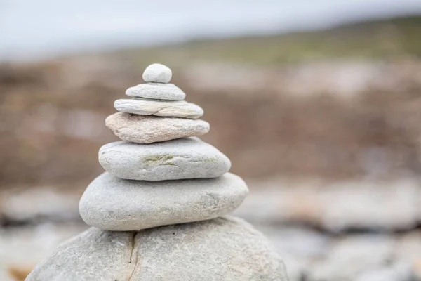 Närbild Balanserad Stenhög — Stockfoto