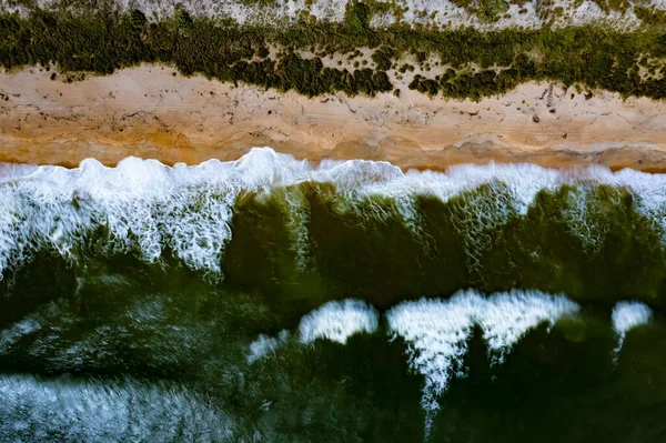 Long Exposure Shot White Waves Beach Atlantic Ocean — Stock Photo, Image