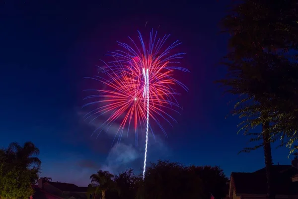 Beautiful View Colorful Fireworks Independence Day Murrieta Usa — Stock Photo, Image