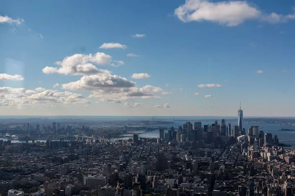 Bird Eye View New York City Cloudless Blue Sky Usa — Stock Photo, Image