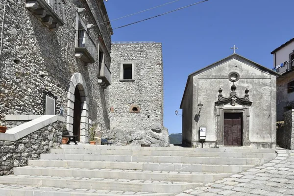 Aieta Köyü Calabria Bölgesi Talya Daki Antik Bir Binanın Manzarası — Stok fotoğraf