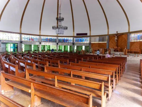 Interior Uma Igreja Cidade Belo Horizonte Jesus Cristo Pregado Cruz — Fotografia de Stock