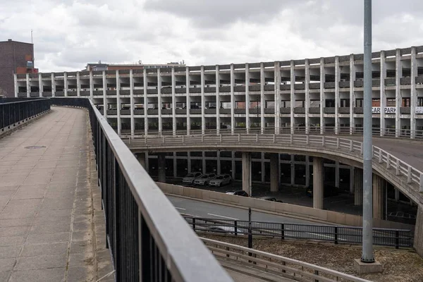 View Brutalist Manors Car Park Skywalk Carliol Square Newcastle Tyne — Stock Photo, Image