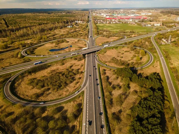 Bird Eye View Clover Leaf Transport Intersection Kaunas Lithuania — Stock Photo, Image