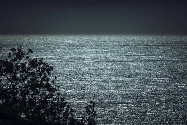 Beau Cliché Paysage Marin Dans Nuit — Photo