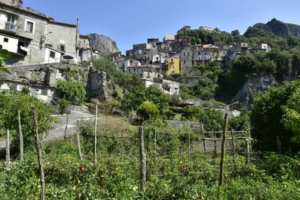 Beautiful Panoramic Shot Old Mountain Village Orsomarso Calabria Region Italy — Stock Photo, Image
