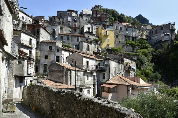 Die Traditionellen Häuser Der Altstadt Von Orsomarso Kalabrien Italien — Stockfoto