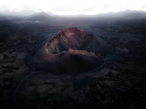 Аэросъемка Вулкана Мауна Лоа Гавайях Пеплом Окрестностях — стоковое фото