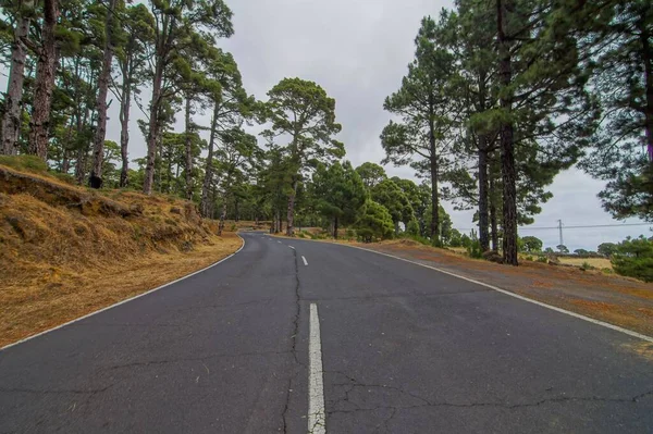 Longa Estrada Asfalto Deserto Vazio Hierro Ilhas Canárias Espanha — Fotografia de Stock