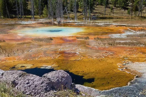 Staw Gejzerowy Kotlinie Górnego Gejzera Parku Narodowego Yellowstone Wyoming Stany — Zdjęcie stockowe