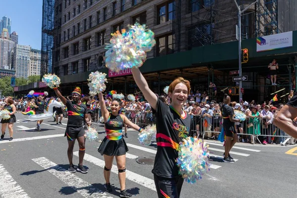 Animadoras Gotham Presentan Desfile Del Orgullo Nueva York Junio 2022 — Foto de Stock