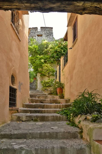 Uma Rua Estreita Uma Antiga Aldeia Região Calábria Itália — Fotografia de Stock