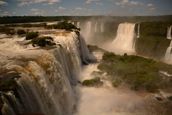 Una Hermosa Toma Las Cascadas Iguacu Brasil — Foto de Stock