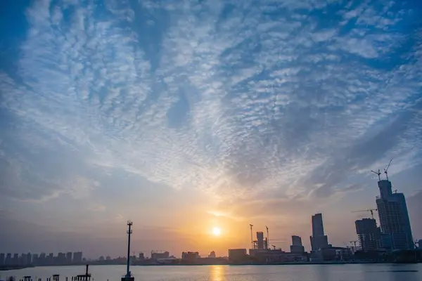 Sunset Huangpu River Shanghai City Chin — Stock Photo, Image