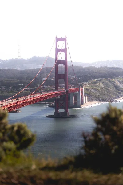 Una Vista Del Puente Golden Gate Una Mañana Soleada — Foto de Stock