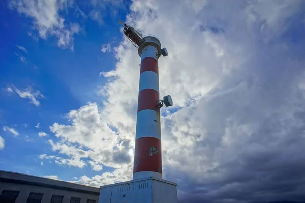 Rode Witte Vuurtoren Canarische Eilanden Van Zuid Tenerife — Stockfoto