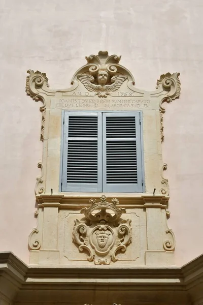 Fenêtre Une Ancienne Maison Centre Historique Tricase Une Ville Médiévale — Photo