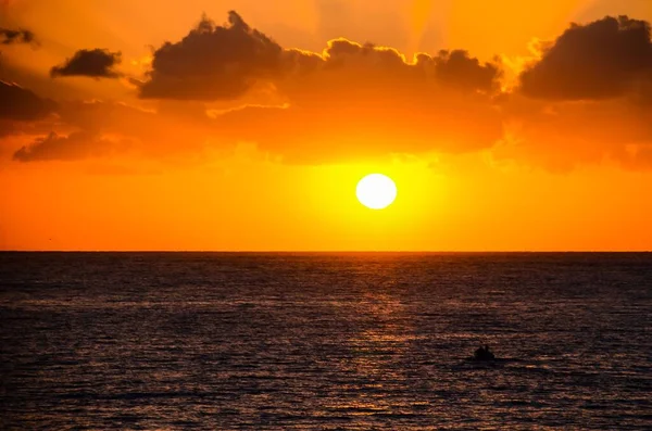 Pôr Sol Oceano Atlântico Tenerife Ilha Canária Espanha — Fotografia de Stock