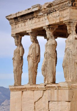 Akropolis, Atina ve Yunanistan 'daki Süvarilerin Verandası' nın dikey çekimi