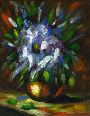 Vazoda canlı bir çiçek tablosu.